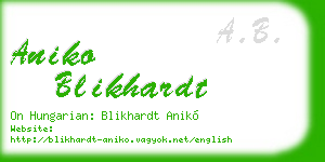 aniko blikhardt business card
