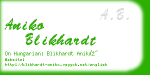 aniko blikhardt business card
